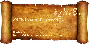 Öhlbaum Euszták névjegykártya